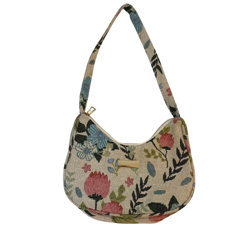 Floral Tapestry Mini Shoulder Bag Purse Grannycore Granny Cottagecore Cottage